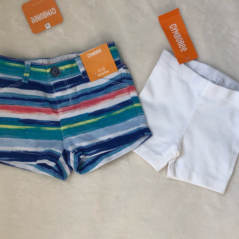 NWT Two Pairs of Gymboree Shorts Size 6-12 months